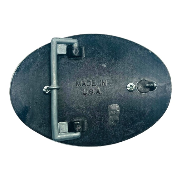 Vintage Belt Buckle Made in USA with Up-cycled 80s Rhinestone Earring & Leather - Picture 10 of 17